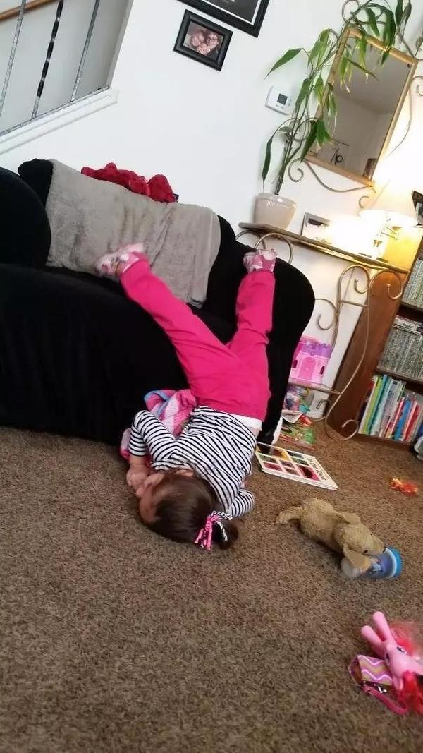 Baby sleep funny way