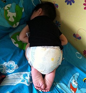 Baby sleep funny way